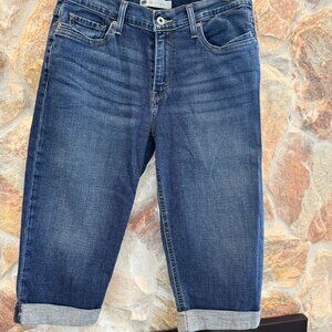 Levi's Cuffed Jeans Blue Mid-Rise Capri Denim Pants Size 10